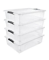 Sorbus 4 Pack 40qt Underbed Bins with Lids and Handles