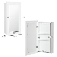kleankin Bathroom Medicine Cabinet, Wall Mounted Mirror Cabinet,