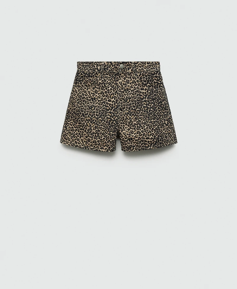 Mango Women's Leopard-Print Straight Shorts