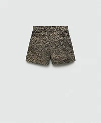 Mango Women's Leopard-Print Straight Shorts
