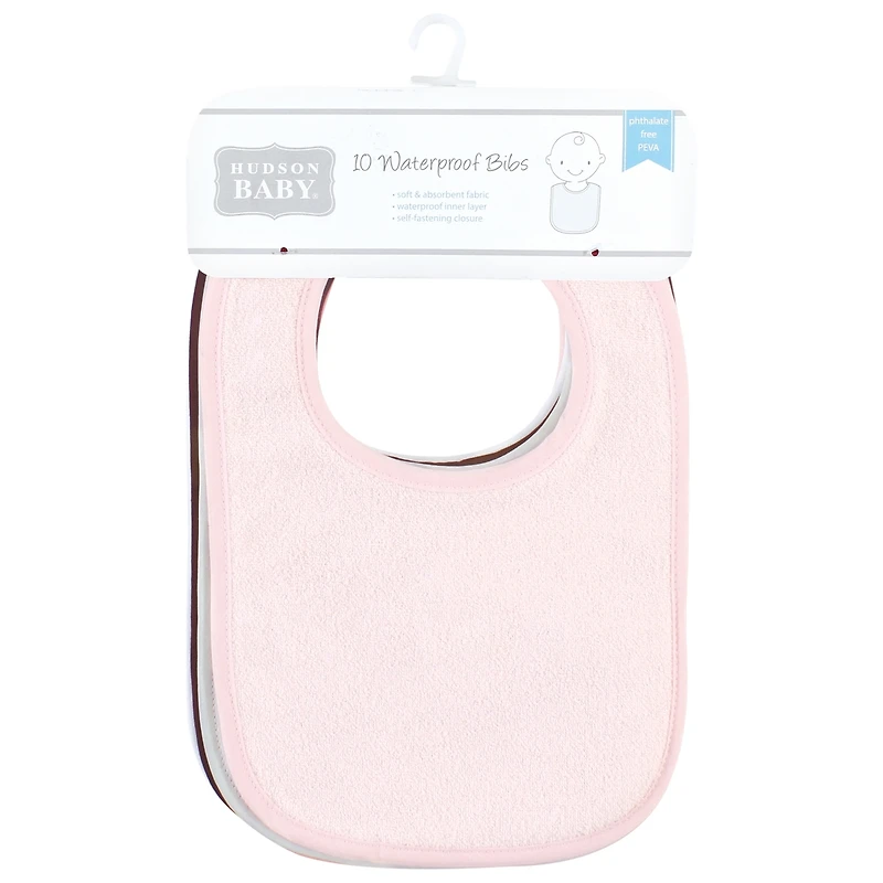 Hudson Baby Girls Drooler Bib with Waterproof Lining