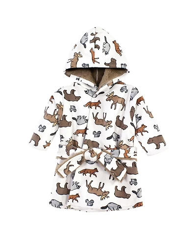 Hudson Baby Boys Unisex Sumptuous Mink-Tone Robe with Faux Fur Interior for Poolside & Beach