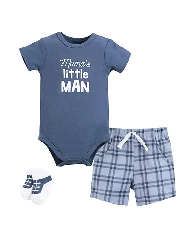 Hudson Baby Boys Bodysuit Outfit with Shorts and Socks