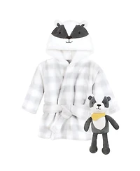 Hudson Baby Boys Unisex Cozy Robe & Playtime Buddy Set