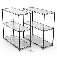 2 Pack 3 Tier Shelf Wire Shelving Unit,