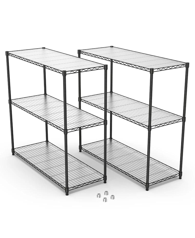 2 Pack 3 Tier Shelf Wire Shelving Unit,