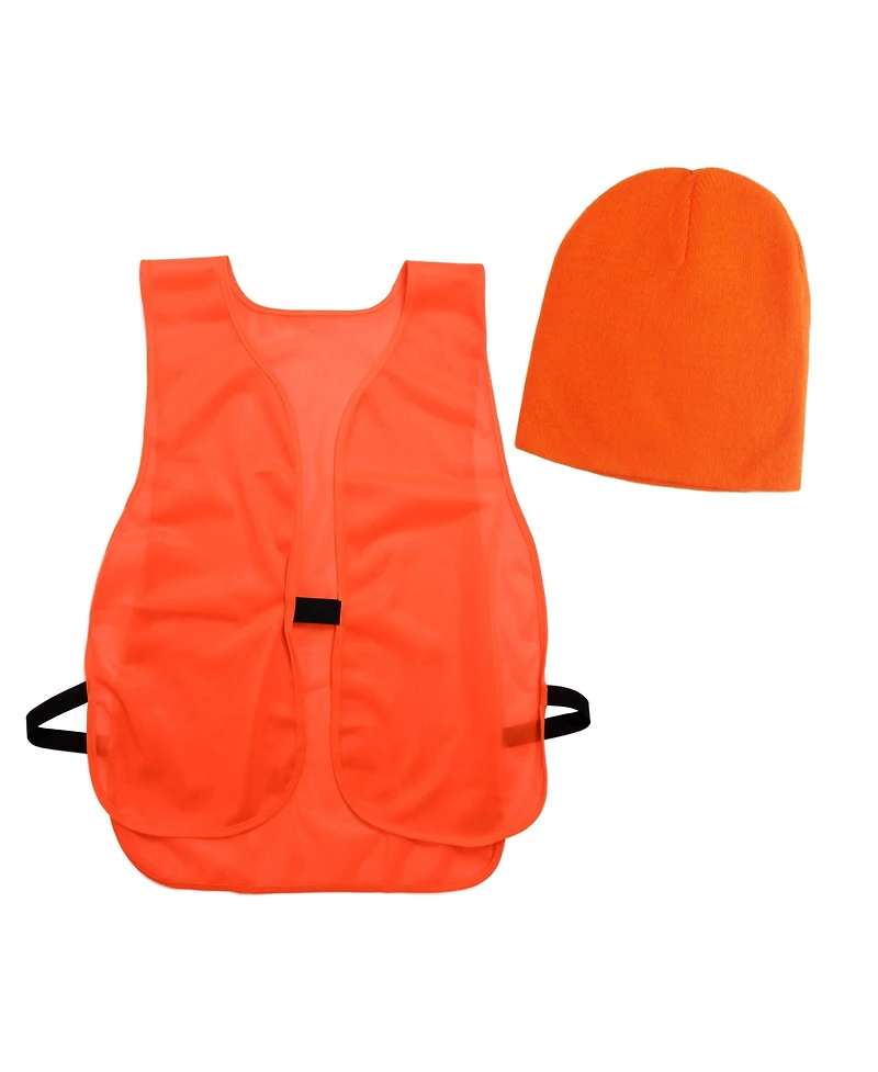 Muk Luks Boys Unisex Vest and Beanie Set, Blaze, One