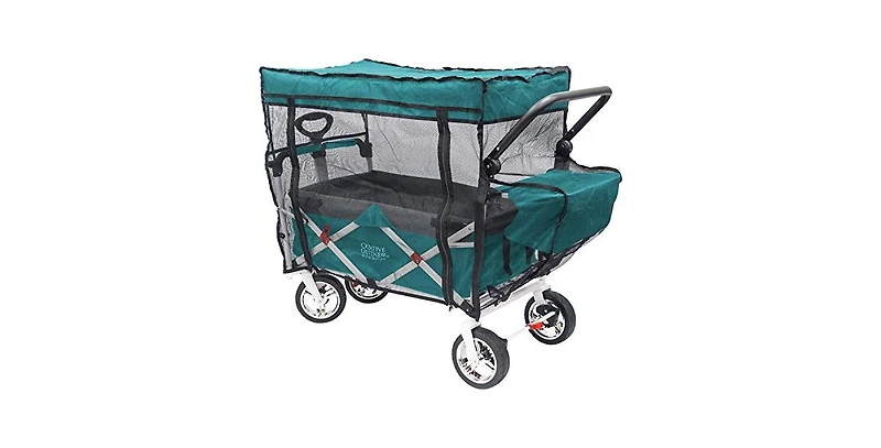 Creative Wagons Mosquito Net Cover: Silver Series Double Stoller Wagon Accessory