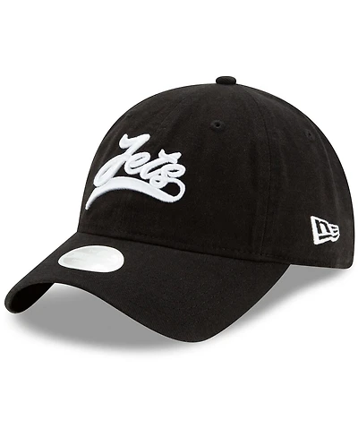 New Era Women's Black New York Jets Tail Sweep 9TWENTY Adjustable Hat