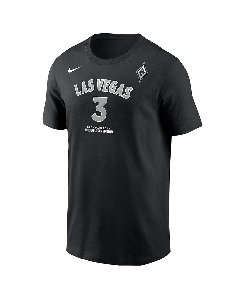 Nike Men's and Women's Candace Parker Black Las Vegas Aces Explorer Edition Name Number T-Shirt