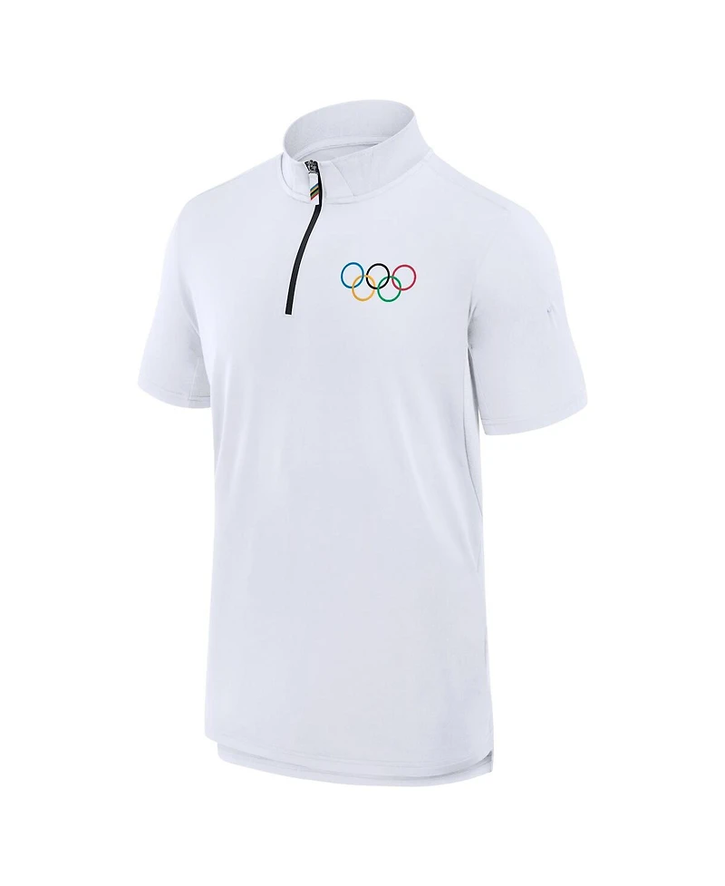 Fanatics Men's White Olympic Games Union Bar Quarter-Zip Polo Shirt