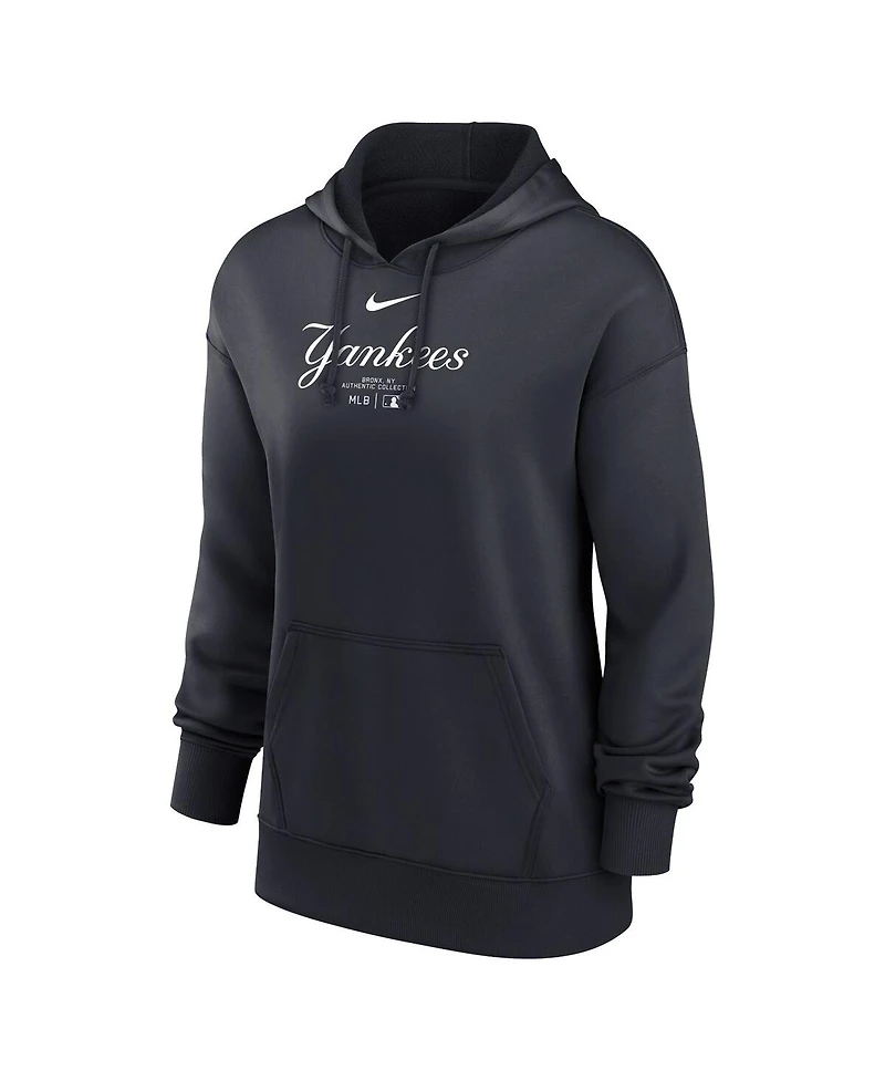 Nike Women's Navy New York Yankees Authentic Collection Performance Pullover Hoodie