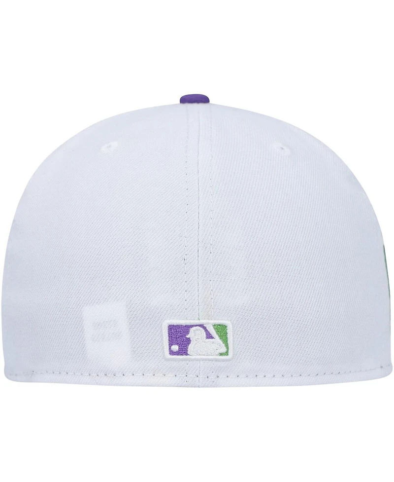 New Era Men's White Chicago Cubs Side Patch 59FIFTY Fitted Hat