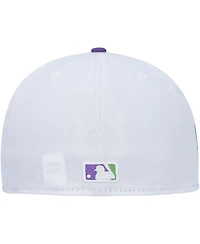 New Era Men's White Chicago Cubs Side Patch 59FIFTY Fitted Hat