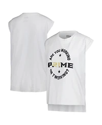 Wear by Erin Andrews Women's White Colorado Buffaloes Coach Prime Working Sleeveless Muscle T-Shirt