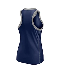 Fanatics Women's Navy New York Yankees Tailsweep Fashion Racerback Rhinestone Tank Top