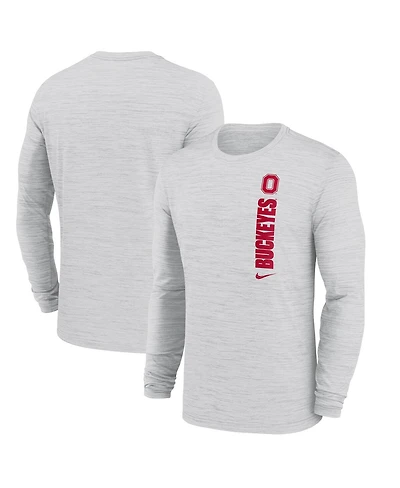 Nike Men's White Ohio State Buckeyes 2024 Sideline Velocity Performance Long Sleeve T-Shirt