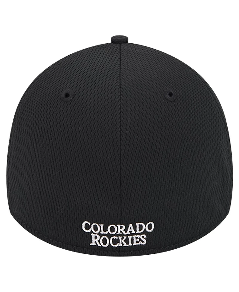 New Era Men's Black Colorado Rockies Active Dash Mark 39THIRTY Flex Hat
