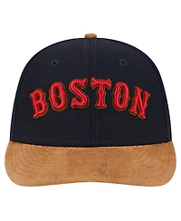 New Era Men's Navy Boston Red Sox Team Suede Visor Low Profile 59FIFTY Fitted Hat