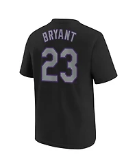 Nike Big Boys and Girls Kris Bryant Black Colorado Rockies Home Player Name Number T-Shirt