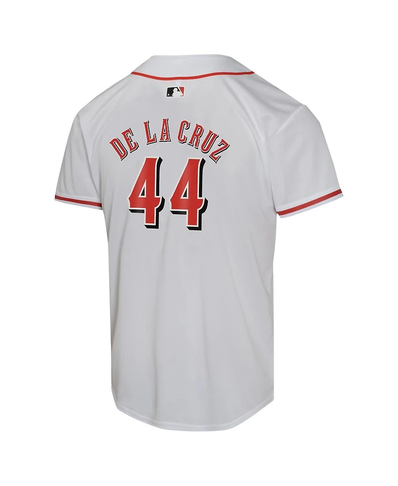 Nike Big Boys and Girls Elly De La Cruz White Cincinnati Reds Home Game Player Jersey