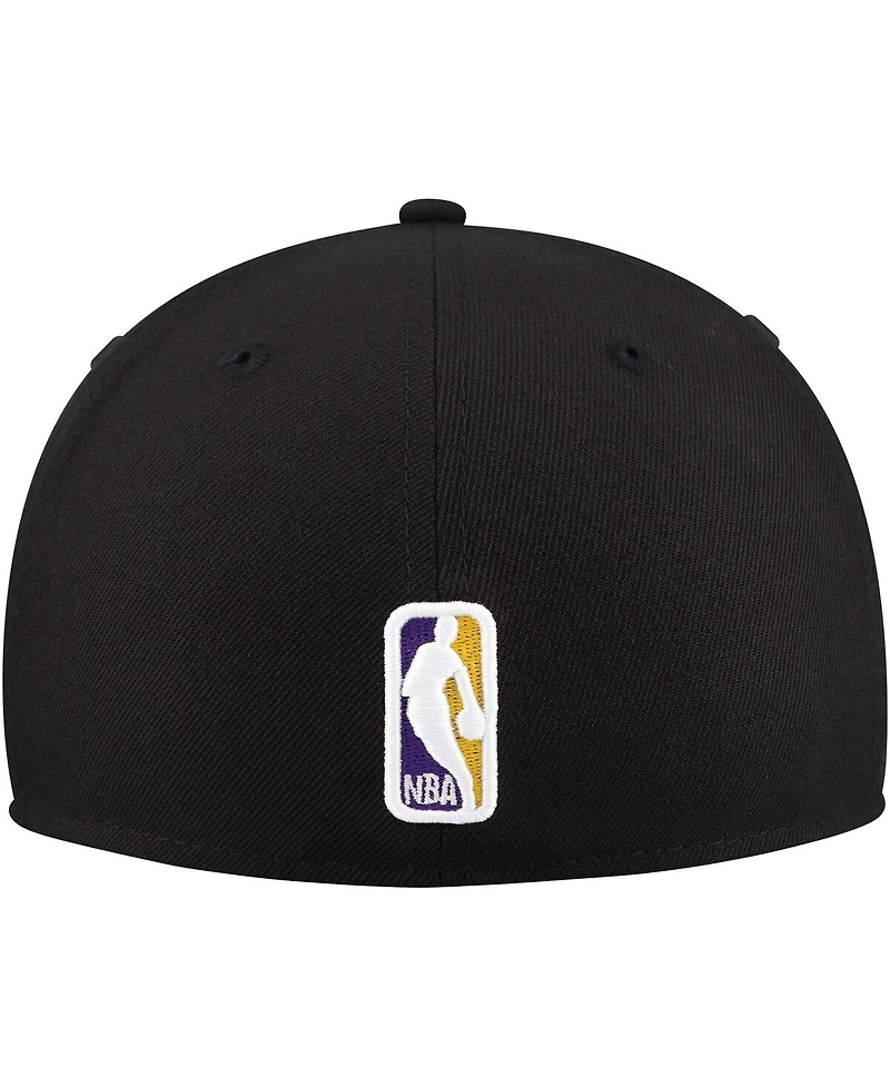New Era Men's Black Golden State Warriors Blackout Shadow Logo 59FIFTY Fitted Hat