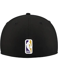 New Era Men's Black Golden State Warriors Blackout Shadow Logo 59FIFTY Fitted Hat