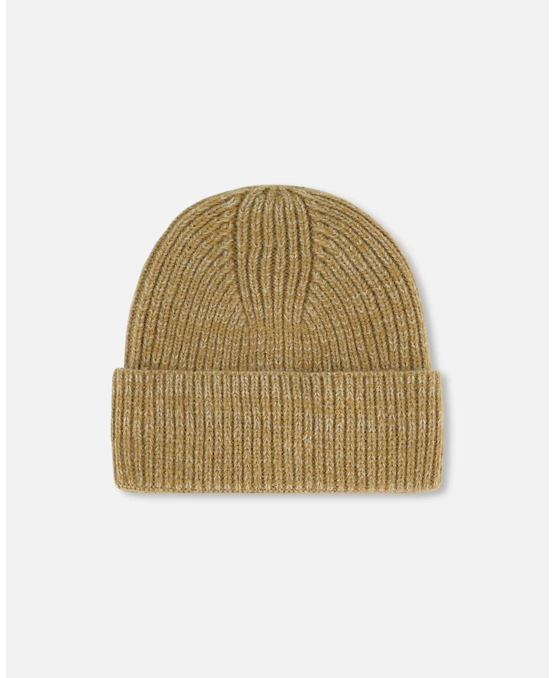 Deux par Kids Unisex Mid-Season Knit Hat Taupe - Toddler|Child