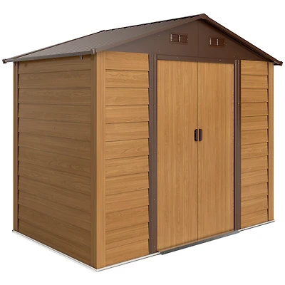 Outsunny 8' x 6' Storage Shed Garden Tool House w/ Vents Doors