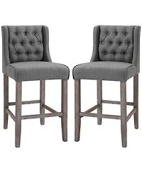 Homcom Dual 40" High Back Countertop Height Dining Stool Seat Accent Furniture Set