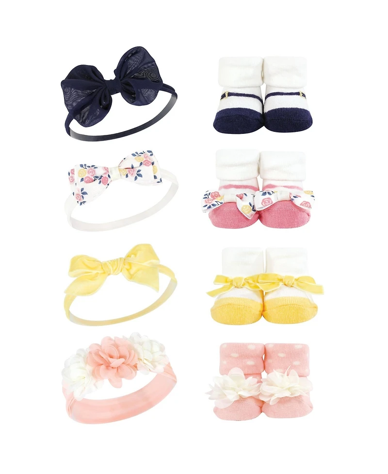 Hudson Baby Infant Girl 16Pc Headband and Socks