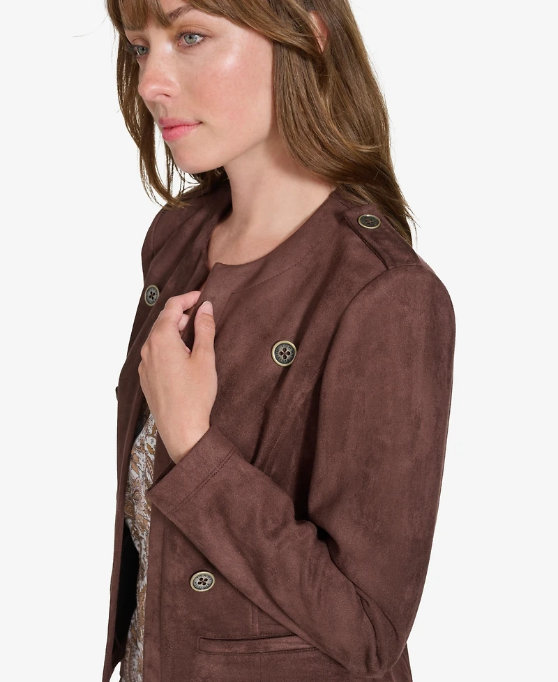 Tommy Hilfiger Women's Faux-Suede Band Jacket