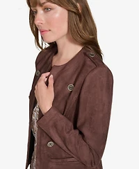 Tommy Hilfiger Women's Faux-Suede Band Jacket