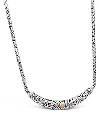 Devata Bali Filgree with Borobudur Chain Necklace in Sterling Silver with 18K Gold