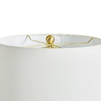 24.5" Nadia 100W White Modern Premium Ceramic Lamp w/ Fabric Shade