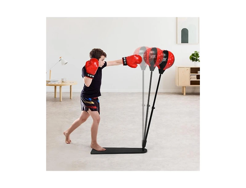 Slickblue Kids Punching Bag with Adjustable Stand and Boxing Gloves