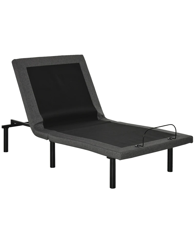 Homcom Adjustable Frame Twin Zero Gravity Powered Bed Base w/ Remote, Incline, Grey