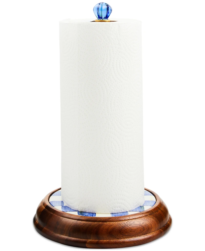 Mackenzie-Childs Royal Check Wood Paper Towel Holder