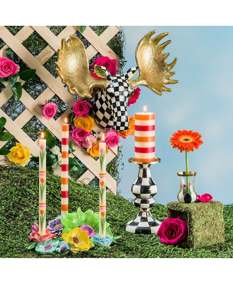 Mackenzie-Childs Courtly Check Medium Pillar Candlestick