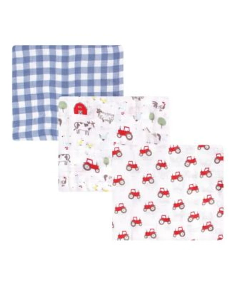 Hudson Baby Boys Cotton Muslin Swaddle Blankets