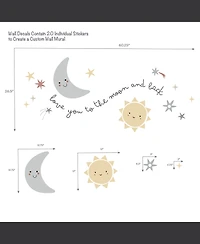 Bedtime Originals Little Star Celestial Moon & Stars Wall Decal/Stickers