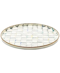 Mackenzie-Childs Sterling Check Enameled Steel Round Tray