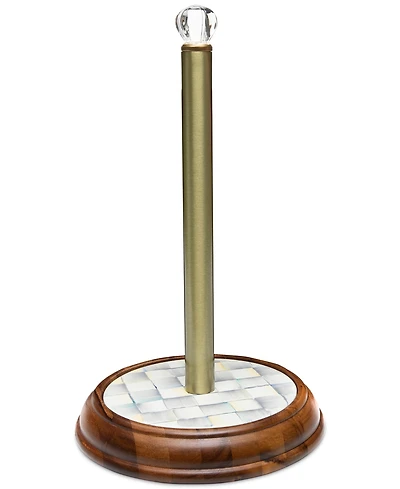 Mackenzie-Childs Sterling Check Wood Paper Towel Holder