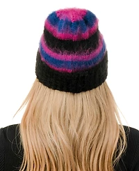 Marcus Adler Stripe Fuzzy Hair Beanie