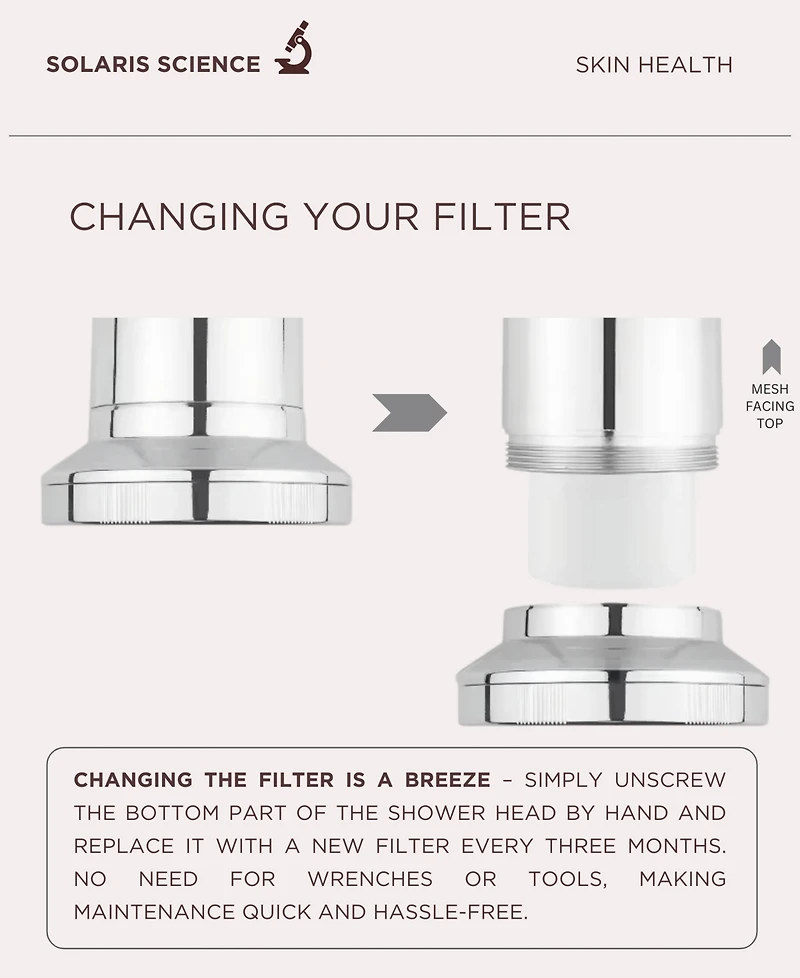 Solaris Laboratories Ny 15 Stage Filtered Showerhead for Pure Water