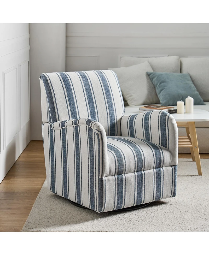 Hulala Home Pancy Transitional Swivel Armchair with 360-Degree Swivel