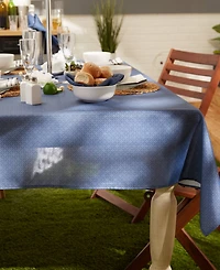 Design Imports Lattice Print Outdoor Tablecloth with Zipper 60 Round