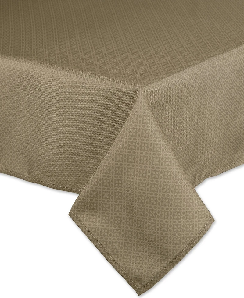 Design Imports Lattice Print Outdoor Tablecloth with Zipper, 60"x84 "