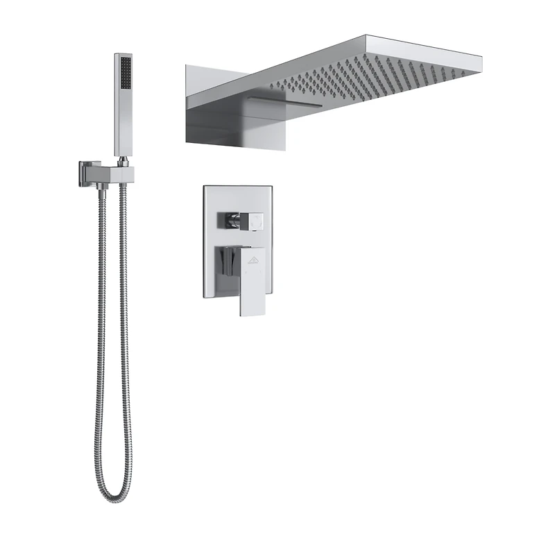 Casainc 22 Inch Luxury Waterfall Shower System Valve Kit with Handheld Spray