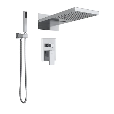 Casainc 22 Inch Luxury Waterfall Shower System Valve Kit with Handheld Spray